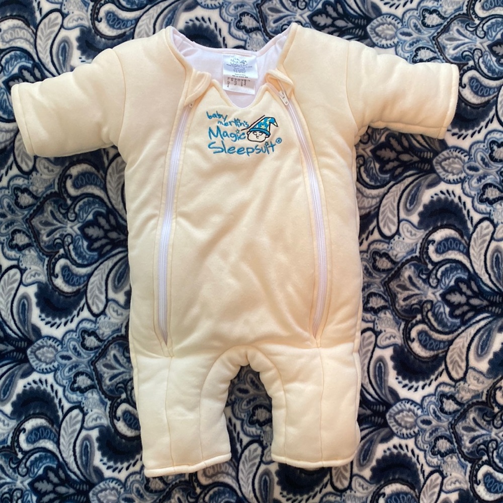 Baby Merlin’s magic sleep suit.